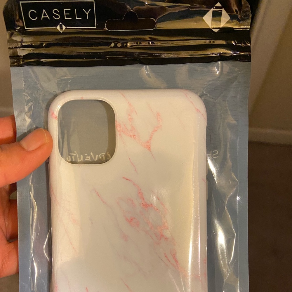 Iphone 11 Pink & White Marbled Case